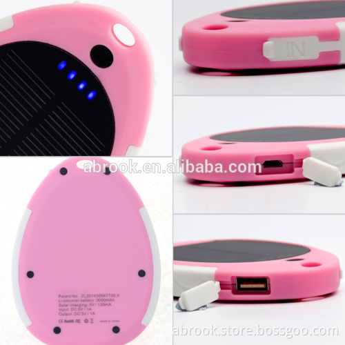 Alibaba best sellers gifts waterproof 3000mah mobile solar power bank charger